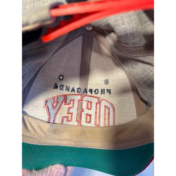 OBEY PROPAGANDA SNAPBACK RED GREY ADJUSTABLE HAT CAP - Picture 6 of 8